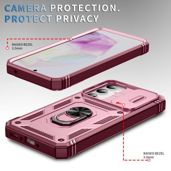 OEM - Samsung Galaxy A35 5G Skal TPU+PC Med Ställfunktion - Mörkröd