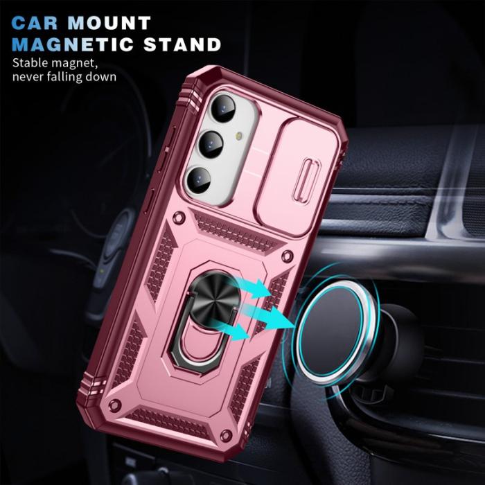 OEM - Samsung Galaxy A35 5G Skal TPU+PC Med Ställfunktion - Mörkröd