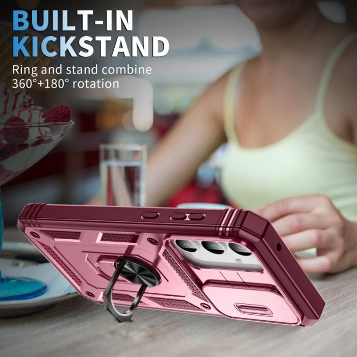 OEM - Samsung Galaxy A35 5G Skal TPU+PC Med Ställfunktion - Mörkröd