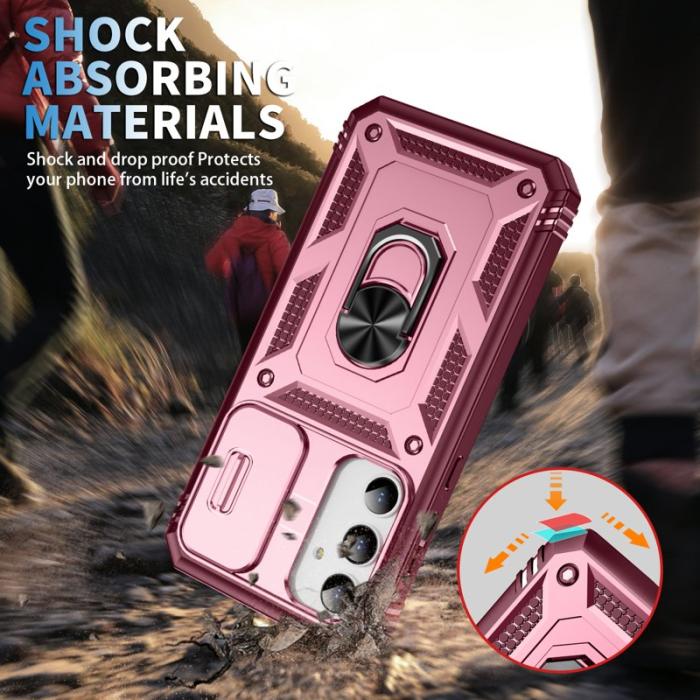 OEM - Samsung Galaxy A35 5G Skal TPU+PC Med Ställfunktion - Mörkröd