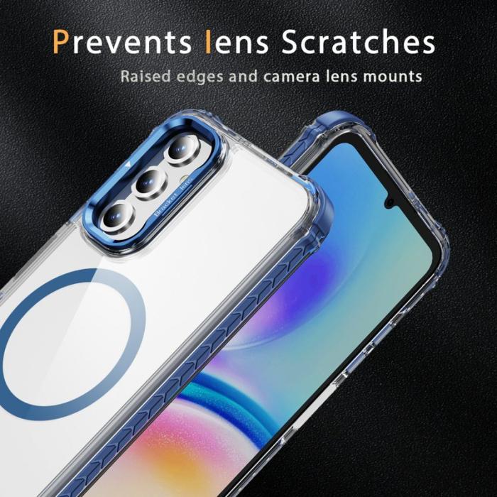 OEM - Samsung Galaxy A35 5G Skal Transparent Med Stativ Magnetiskt - Blå