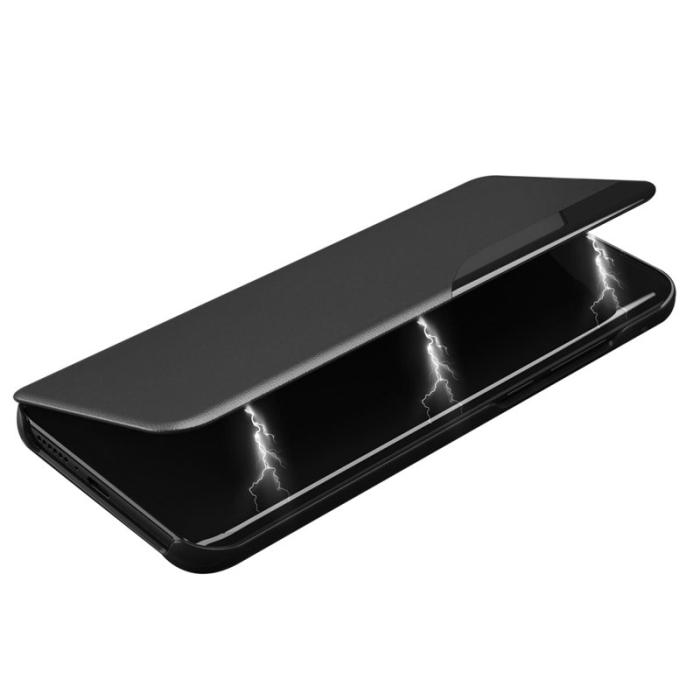 OEM - Samsung Galaxy A35 5G Skal View Window Konstläder Ställ - Svart