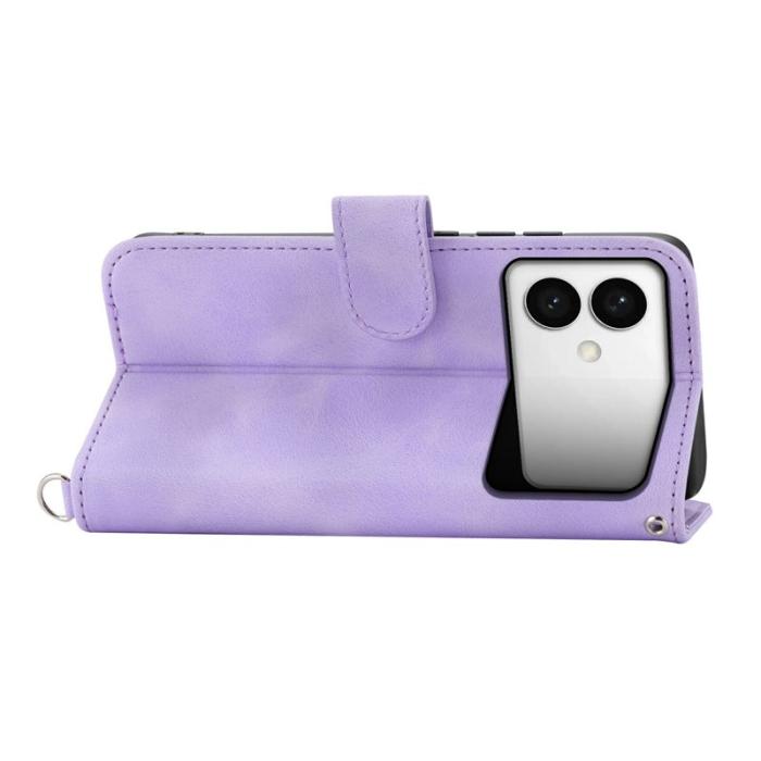 OEM - Samsung Galaxy S26 Edge Fodral Konstläder Blommönster - Ljuslila