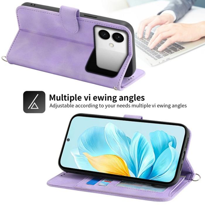 OEM - Samsung Galaxy S26 Edge Fodral Konstläder Blommönster - Ljuslila