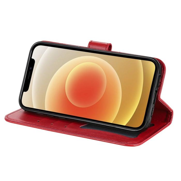 OEM - Samsung Galaxy S26 Edge Fodral Konstläder Blommönster - Röd