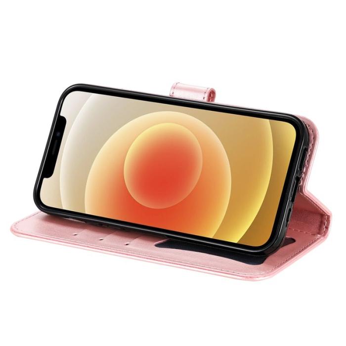 OEM - Samsung Galaxy S26 Edge Fodral Konstläder Blommönster - Rosa