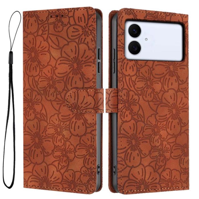 OEM - Samsung Galaxy S26 Edge Fodral Konstläder Cherry Blossom - Brun