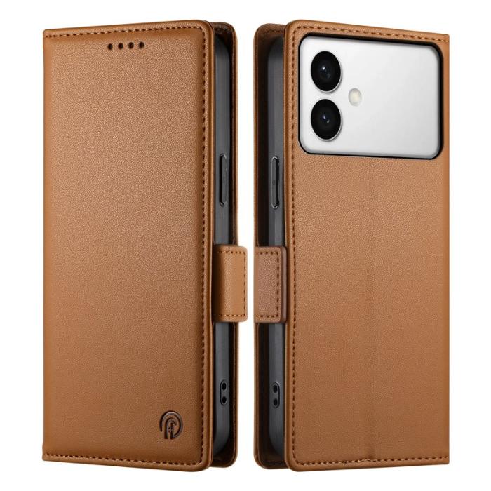 OEM - Samsung Galaxy S26 Edge Fodral PU Läder Ställ - Brun