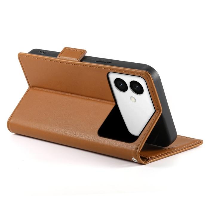 OEM - Samsung Galaxy S26 Edge Fodral PU Läder Ställ - Brun