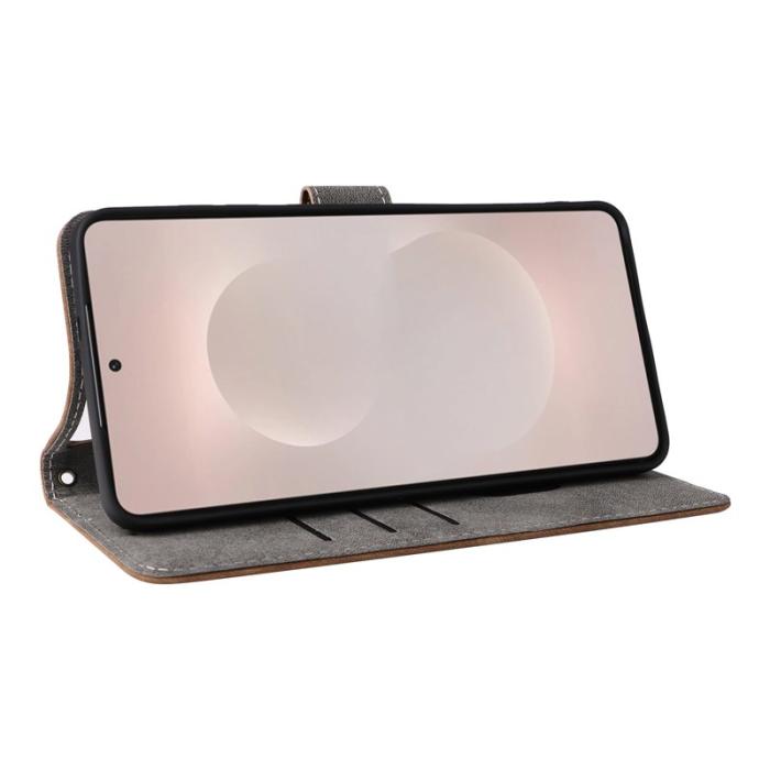 OEM - Samsung Galaxy S26 Edge Fodral RFID Skydd Konstläder - Brun