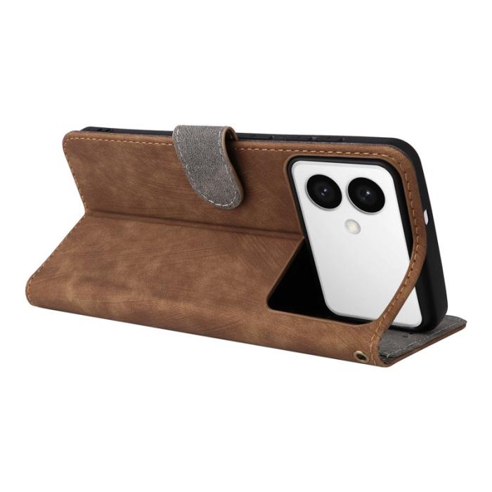 OEM - Samsung Galaxy S26 Edge Fodral RFID Skydd Konstläder - Brun