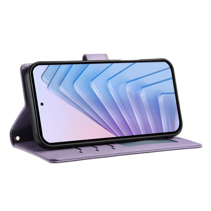 OEM - Samsung Galaxy S26 Edge Fodral Rhombus Sömmar Läder - Lila