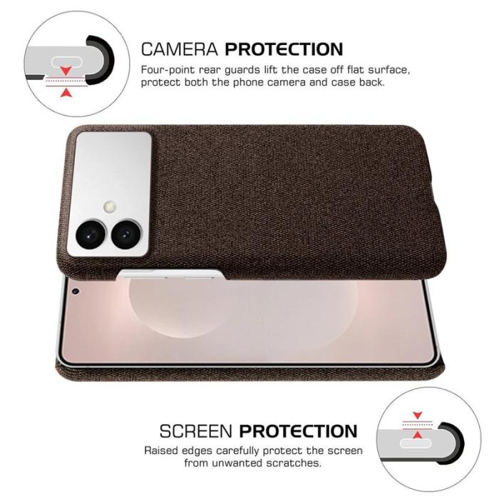 OEM - Samsung Galaxy S26 Edge Skal Klädd Textur Anti-Scratch Plast - Brun