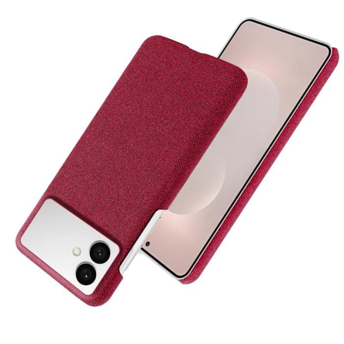 OEM - Samsung Galaxy S26 Edge Skal Klädd Textur Anti-Scratch Plast - Röd