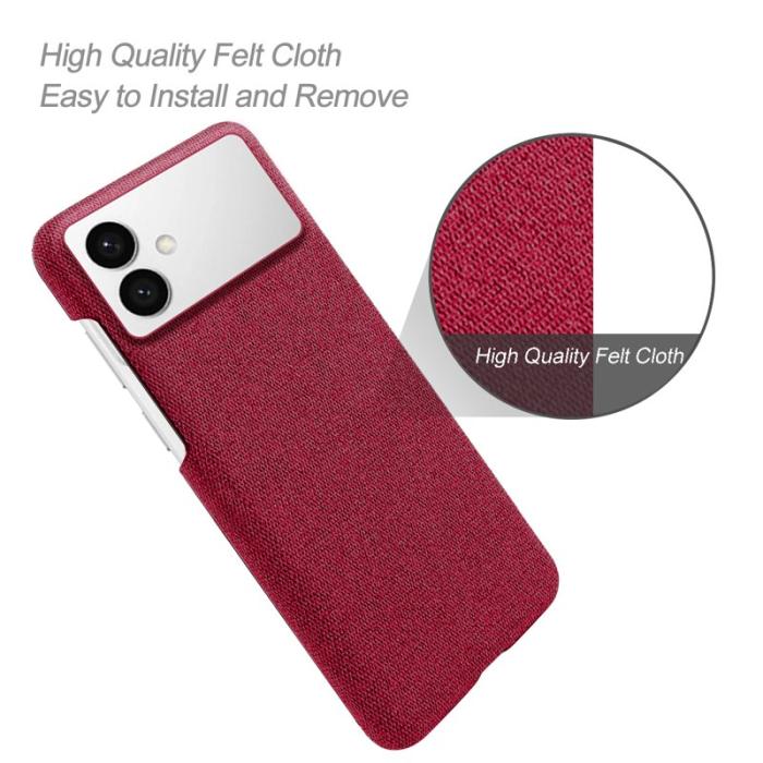 OEM - Samsung Galaxy S26 Edge Skal Klädd Textur Anti-Scratch Plast - Röd