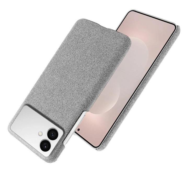 OEM - Samsung Galaxy S26 Edge Skal Kläde Textur Anti-Scratch Plast - Ljusgrå