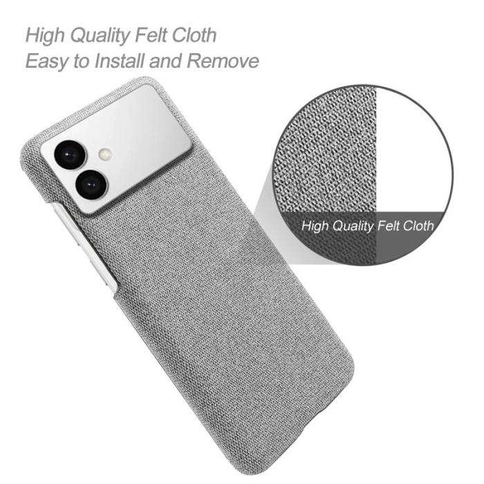 OEM - Samsung Galaxy S26 Edge Skal Kläde Textur Anti-Scratch Plast - Ljusgrå