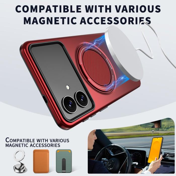 OEM - Samsung Galaxy S26 Edge Skal Magnetiskt TPU + PC Baksida - Röd