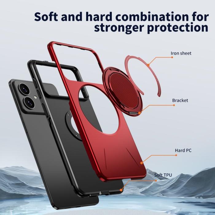 OEM - Samsung Galaxy S26 Edge Skal Magnetiskt TPU + PC Baksida - Röd