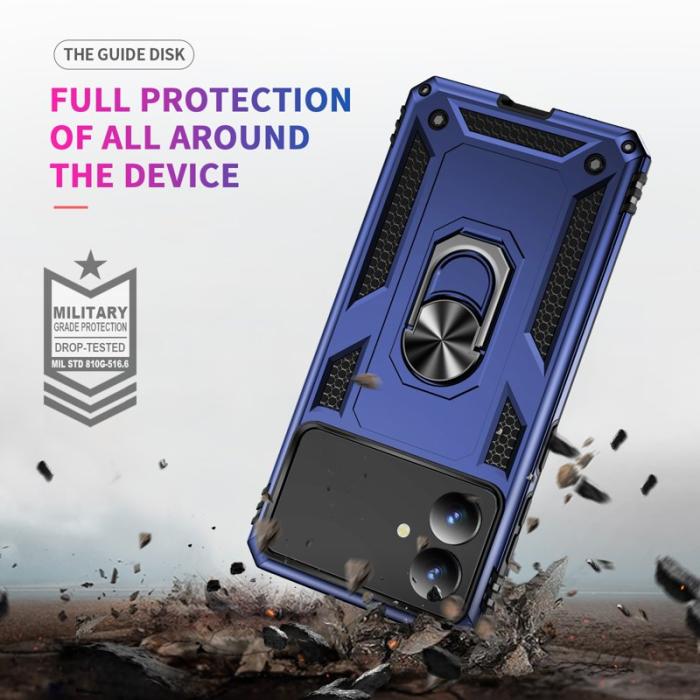 OEM - Samsung Galaxy S26 Edge Skal Plast Med Ställning - Blå