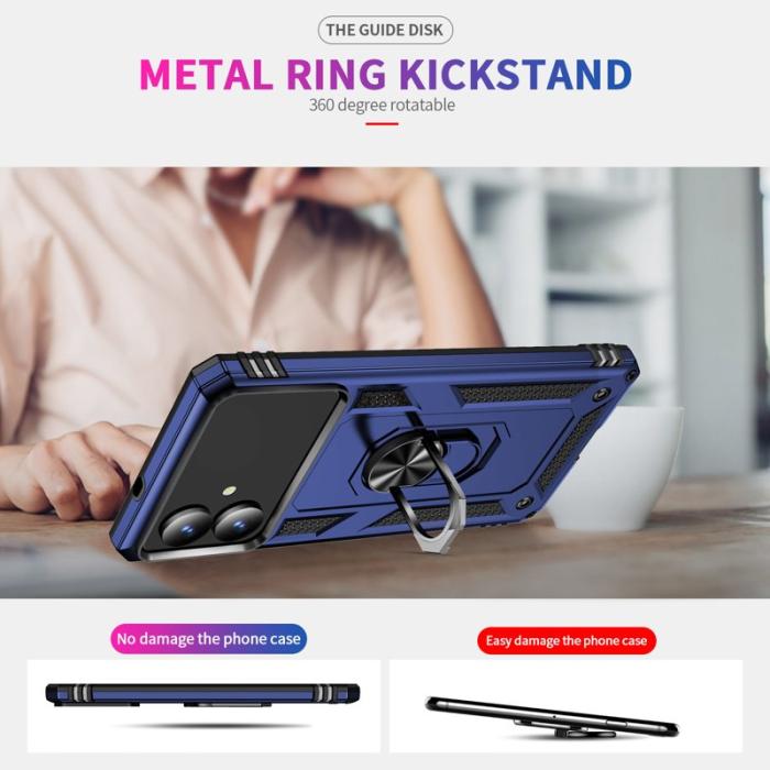 OEM - Samsung Galaxy S26 Edge Skal Plast Med Ställning - Blå