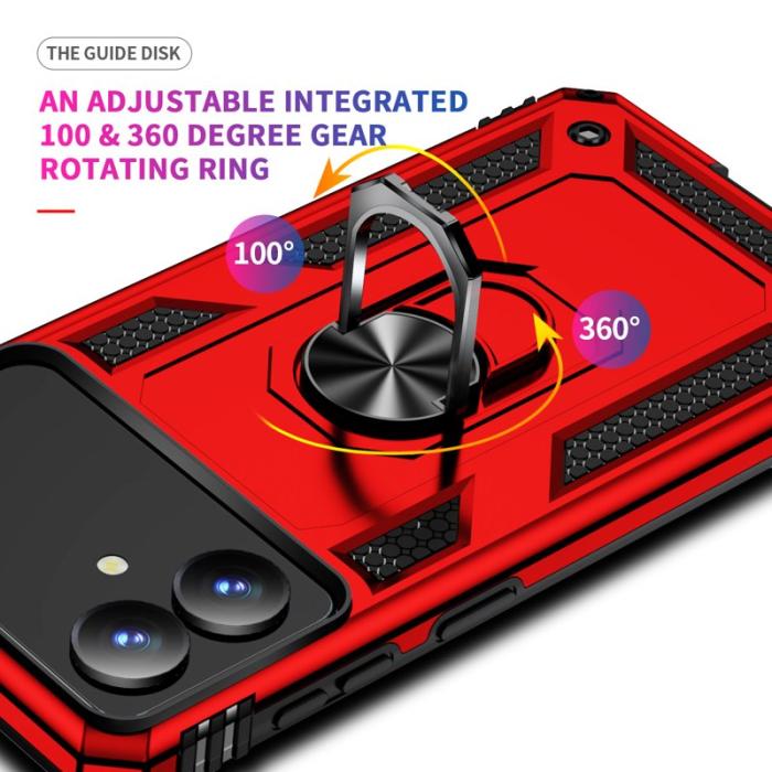 OEM - Samsung Galaxy S26 Edge Skal Plast Med Ställning - Röd