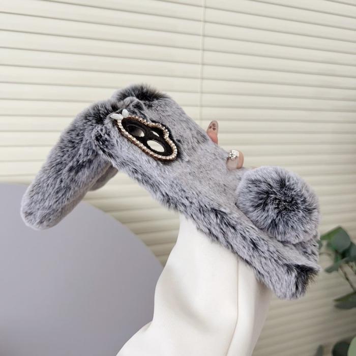 OEM - Samsung Galaxy S26 Edge Skal Plush Söt Kanin Vinter Fluffy TPU - Vit