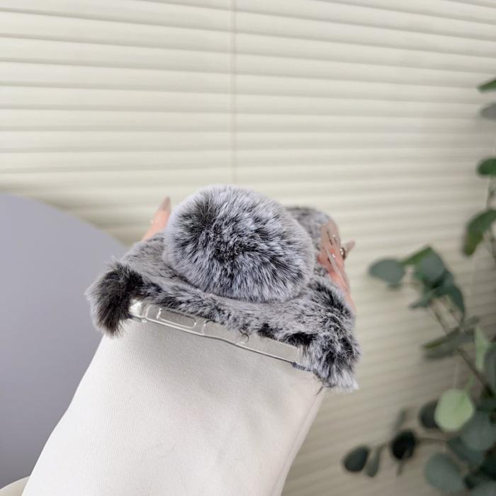 OEM - Samsung Galaxy S26 Edge Skal Plush Söt Kanin Vinter Fluffy TPU - Vit