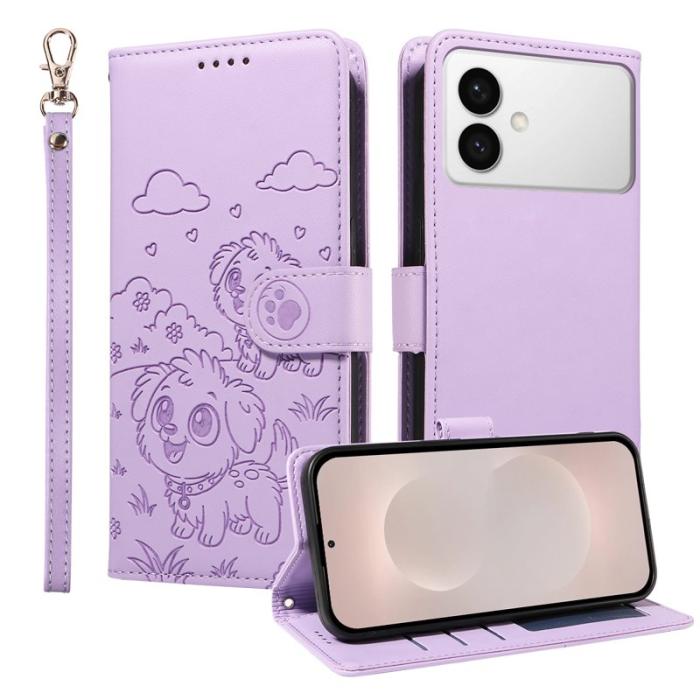 OEM - Samsung Galaxy S26 Edge Skal PU Läder RFID Skydd - Lila