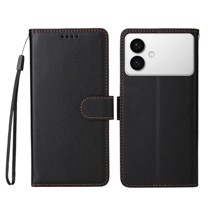 OEM - Samsung Galaxy S26 Edge Skal RFID Skydd 3 Kort Platser Konstläder - Svart