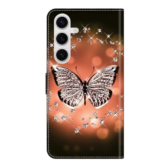 OEM - Samsung Galaxy S26 Plus Fodral 3D Mönster PU Läder Ställ - Crystal Butterfly