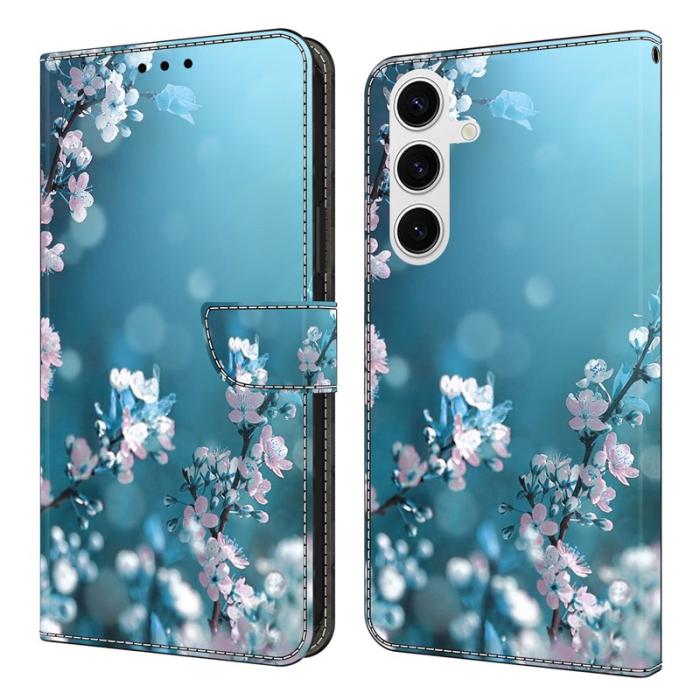 OEM - Samsung Galaxy S26 Plus Fodral 3D Mönster PU Läder Ställ - Plommonblommor