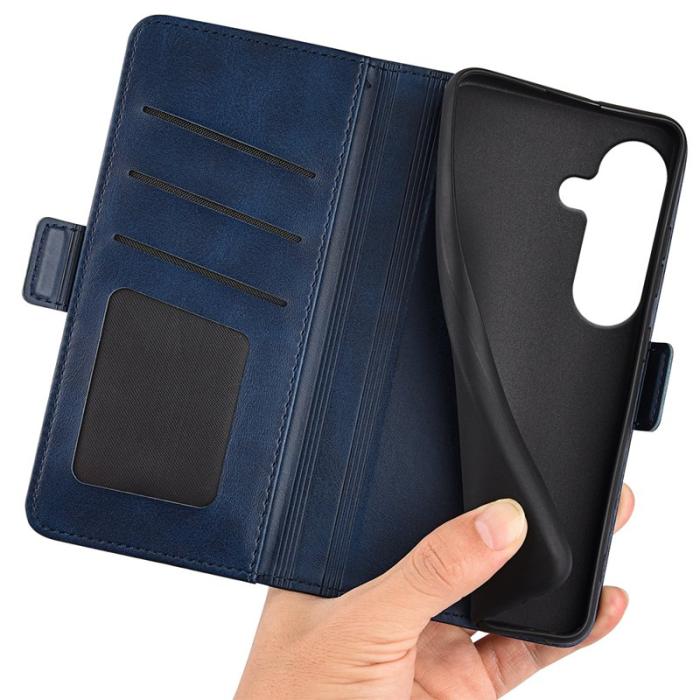 OEM - Samsung Galaxy S26 Fodral Äkta Läder Plånboksfodral - Blå