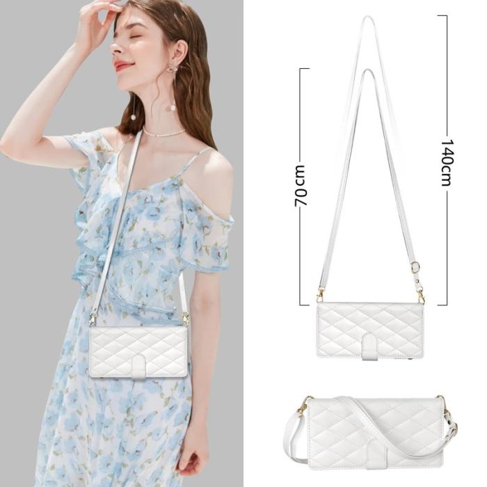 OEM - Samsung Galaxy S26 Plus Fodral Äkta Läder Rhombus - Vit