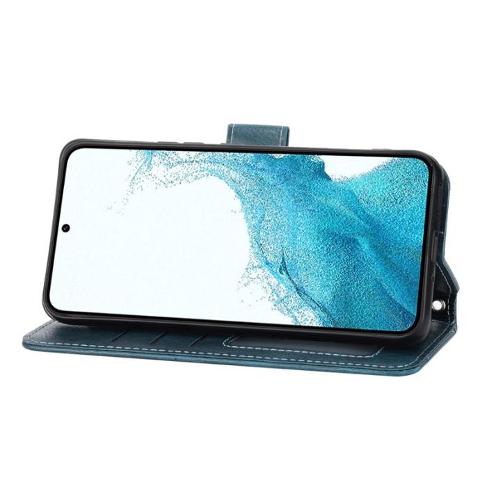 OEM - Samsung Galaxy S26 Plus Fodral Dragkedja Äkta Läder - Svartgrön