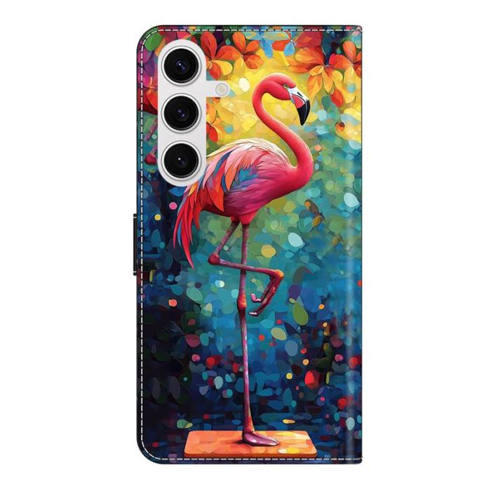 OEM - Samsung Galaxy S26 Plus Fodral Fällbart Ställ PU Läder Mönster - Bird