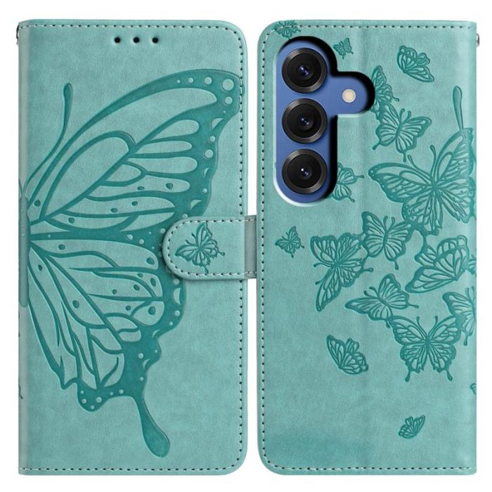 OEM - Samsung Galaxy S26 Plus Fodral Flip Konstläder Med Rem - Grön