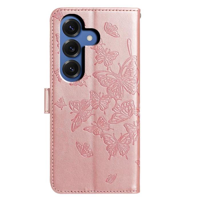 OEM - Samsung Galaxy S26 Plus Fodral Flip PU Läder Med Rem - Roséguld