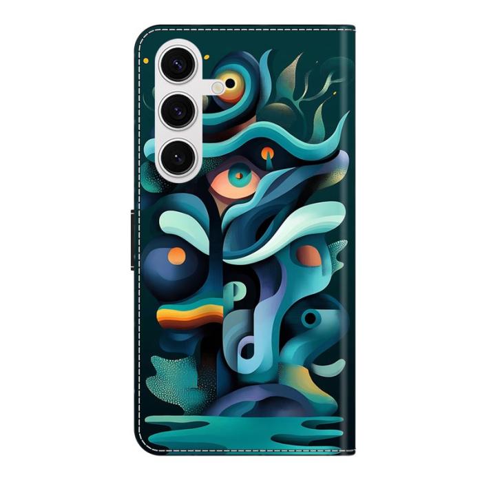 OEM - Samsung Galaxy S26 Plus Fodral PU Läder Mönstertryck - Graffiti Grön Skugga