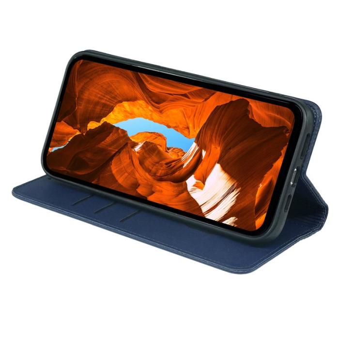 OEM - Samsung Galaxy S26 Fodral Fyrklöver Äkta Läder Flip - Blå