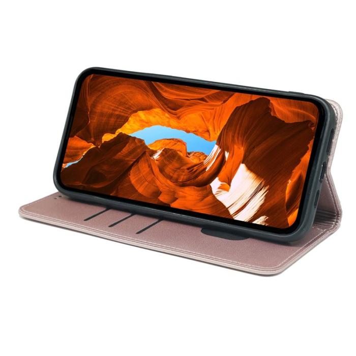 OEM - Samsung Galaxy S26 Fodral Fyrklöver Äkta Läder Flip - Roséguld