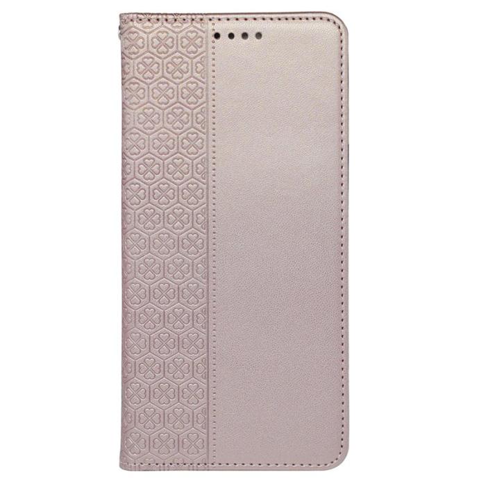 OEM - Samsung Galaxy S26 Fodral Fyrklöver Äkta Läder Flip - Roséguld