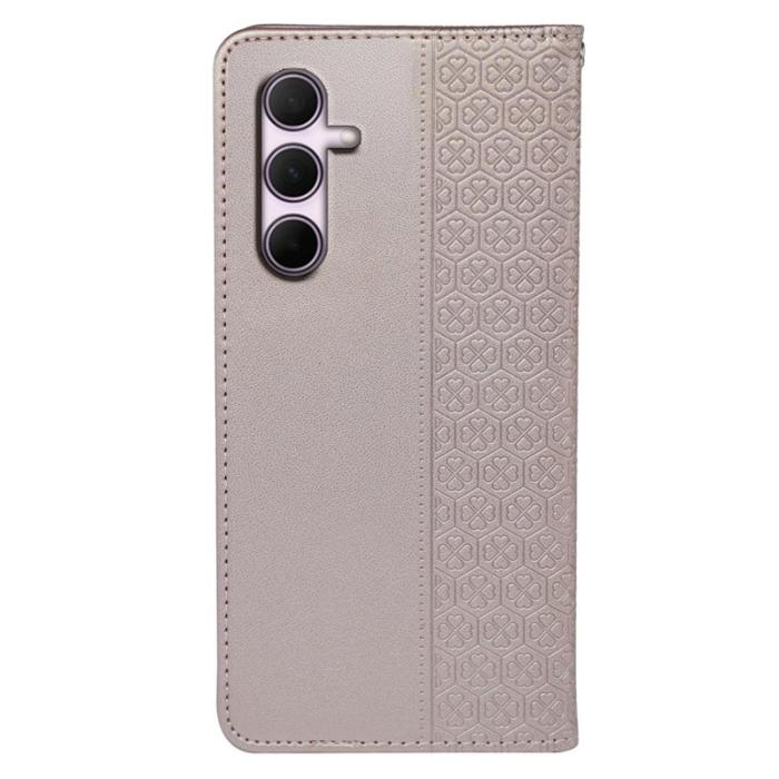 OEM - Samsung Galaxy S26 Fodral Fyrklöver Äkta Läder Flip - Roséguld