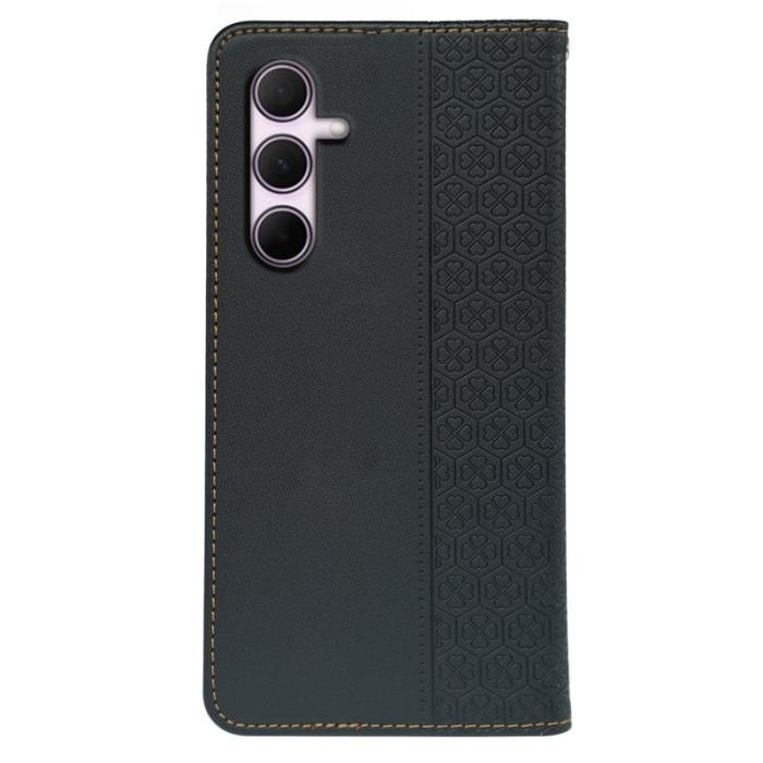 OEM - Samsung Galaxy S26 Plus Fodral Fyrklöver Äkta Läder Flip - Svart