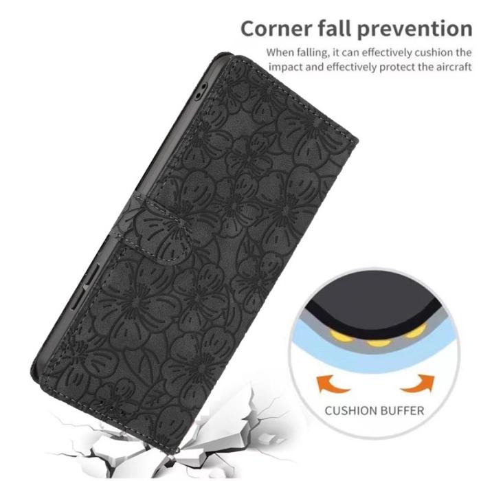 OEM - Samsung Galaxy S26 Plus Fodral Konstläder Cherry Blossom - Svart