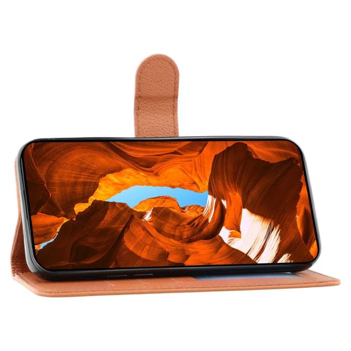 OEM - Samsung Galaxy S26 Fodral Konstläder Feather Imprint - Brun