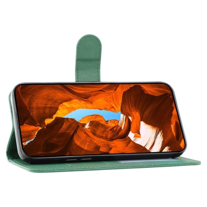 OEM - Samsung Galaxy S26 Fodral Konstläder Feather Imprint - Grön