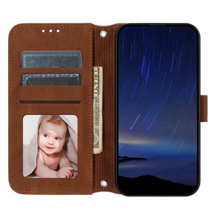 OEM - Samsung Galaxy S26 Fodral Konstläder Impräntad - Brun