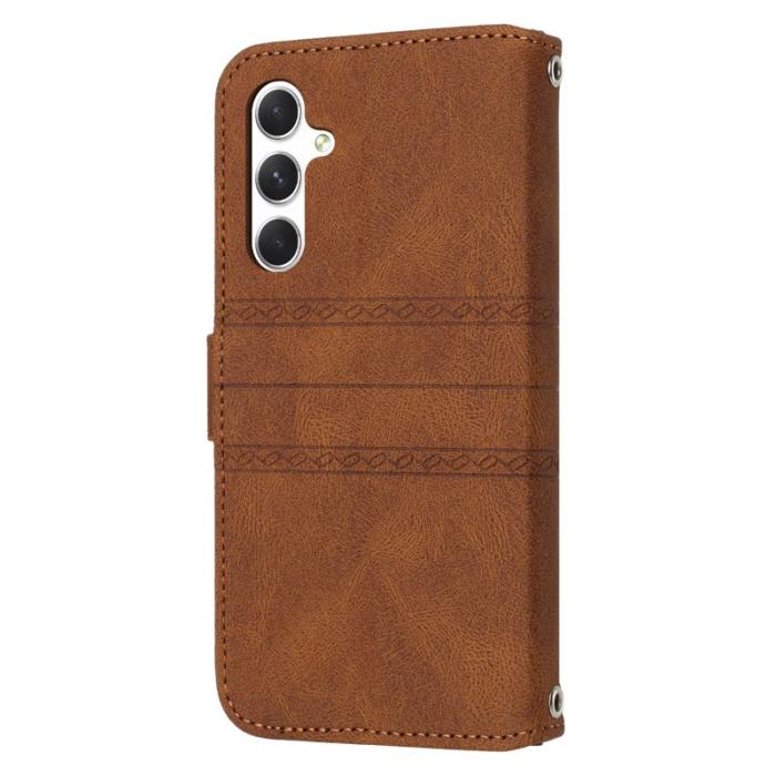 OEM - Samsung Galaxy S26 Fodral Konstläder Impräntad - Brun