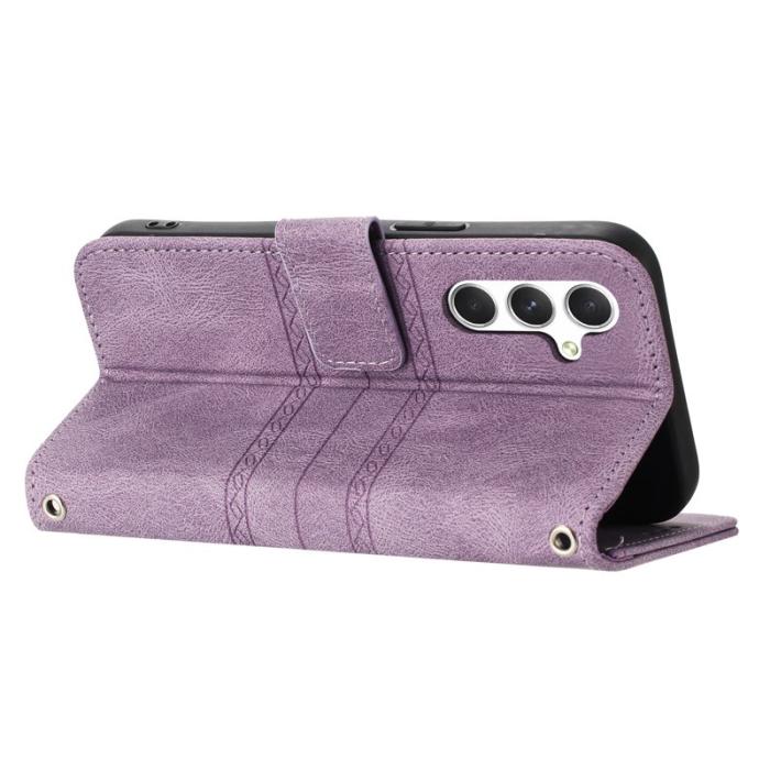 OEM - Samsung Galaxy S26 Fodral Konstläder Impräntat - Lila